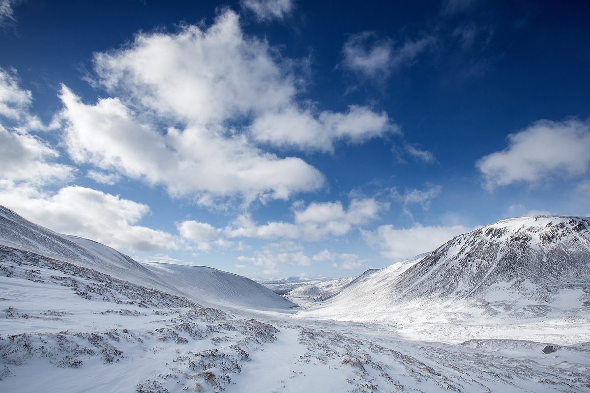 The rounded plateau of the Cairngorms National Park