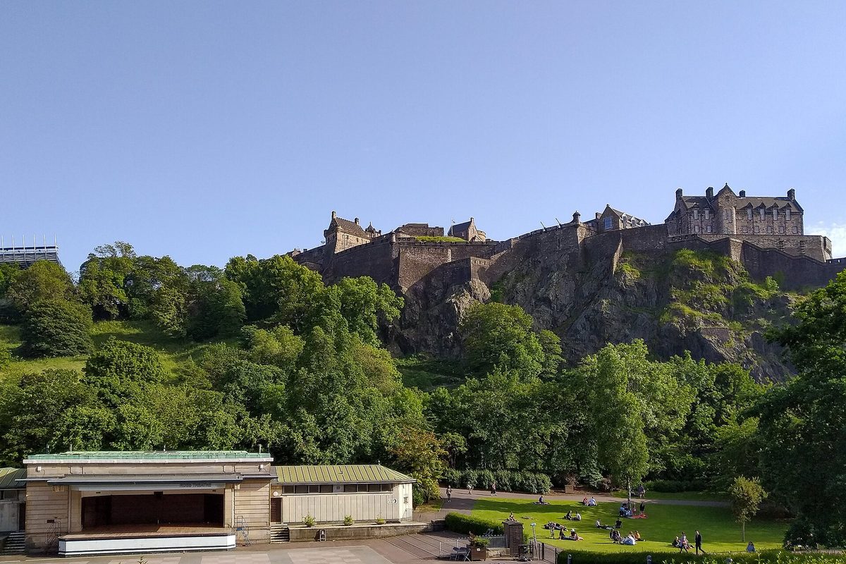 Edinburgh Castle perched on Castle Rock