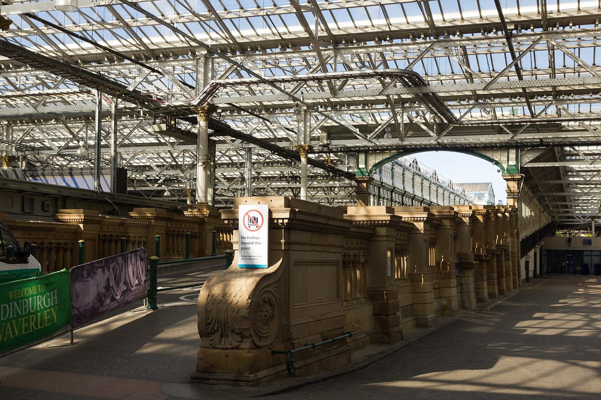 Edinburgh Waverley station, Scotland's main rail hub for trains across the country