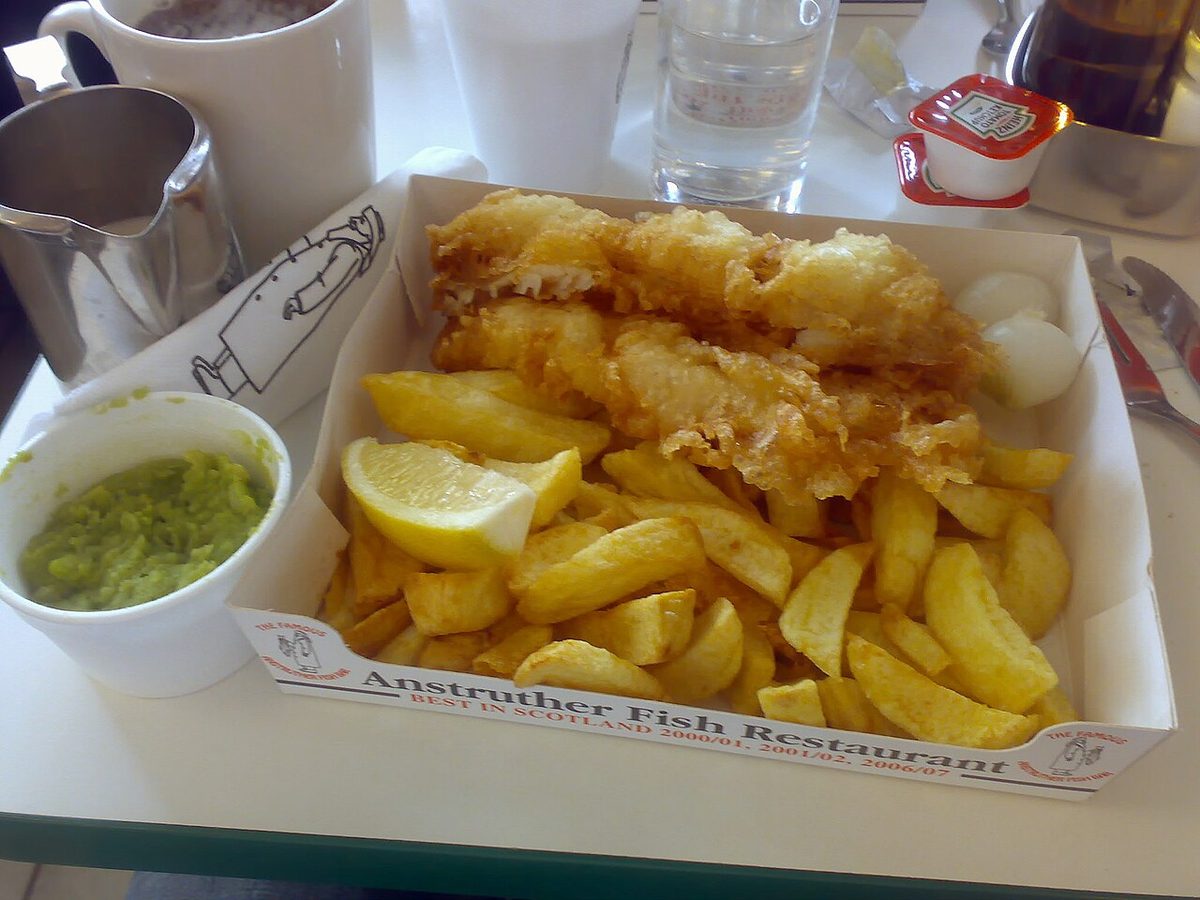 A fish supper - battered haddock and chips from a Scottish chippy