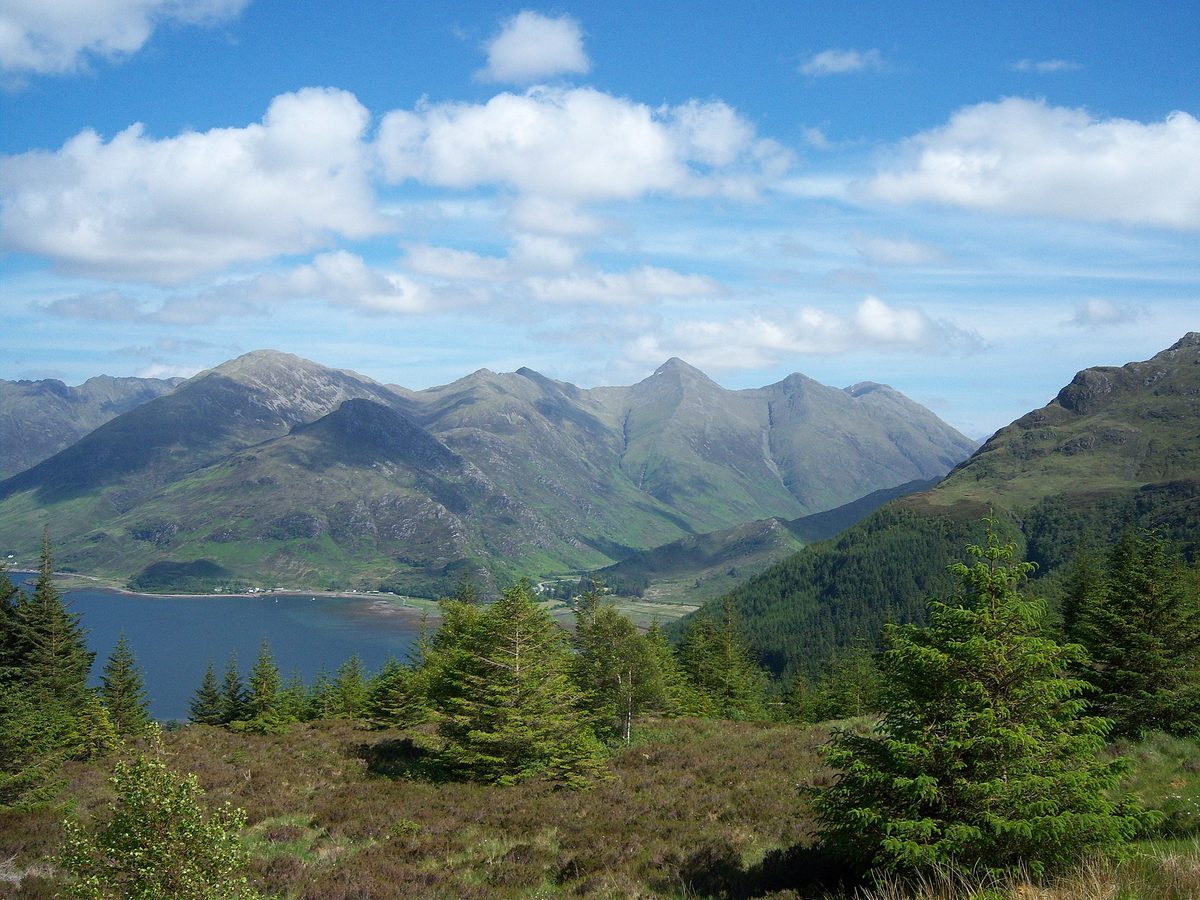 The Five Sisters of Kintail ridge above Glen Shiel