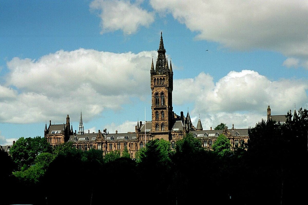 The University of Glasgow's Gothic tower in the West End, the most atmospheric area to stay in Glasgow
