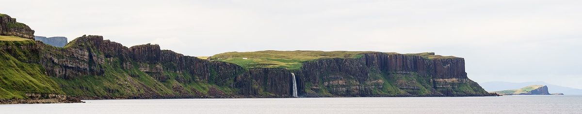 Kilt Rock sea cliffs and Mealt Falls on the Isle of Skye