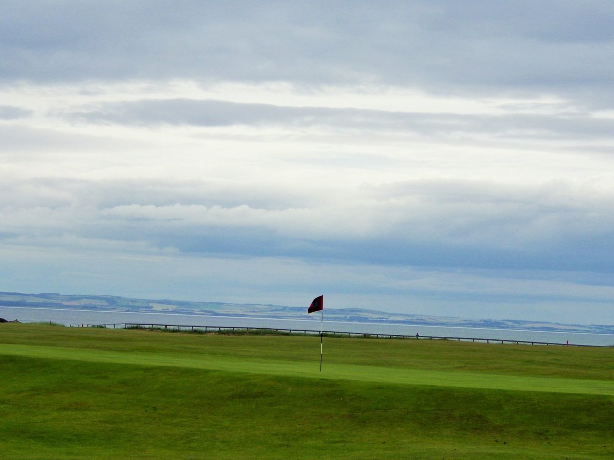 Seaside fairways of North Berwick West Links on East Lothian's golf coast