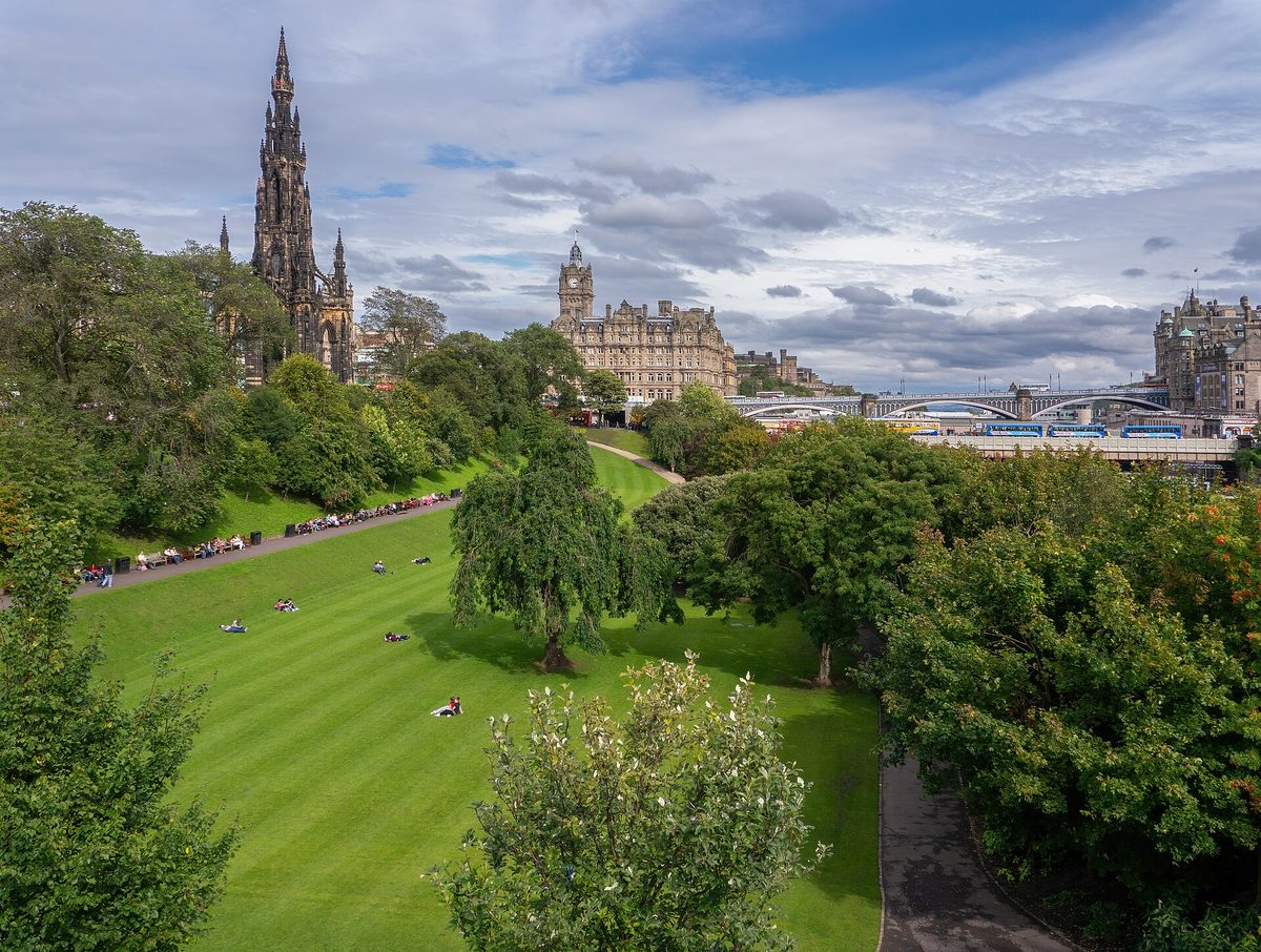 The Scott Monument above Princes Street Gardens