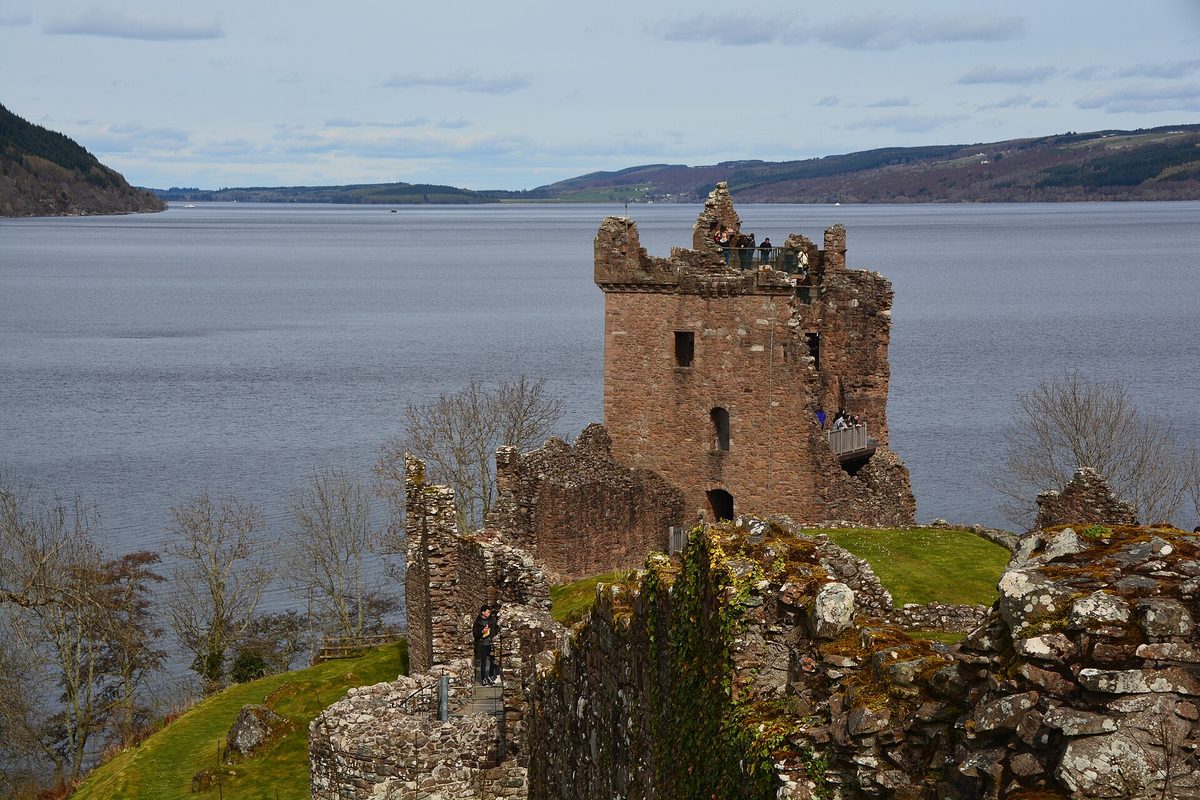 The Grant Tower keep at Urquhart Castle on Loch Ness