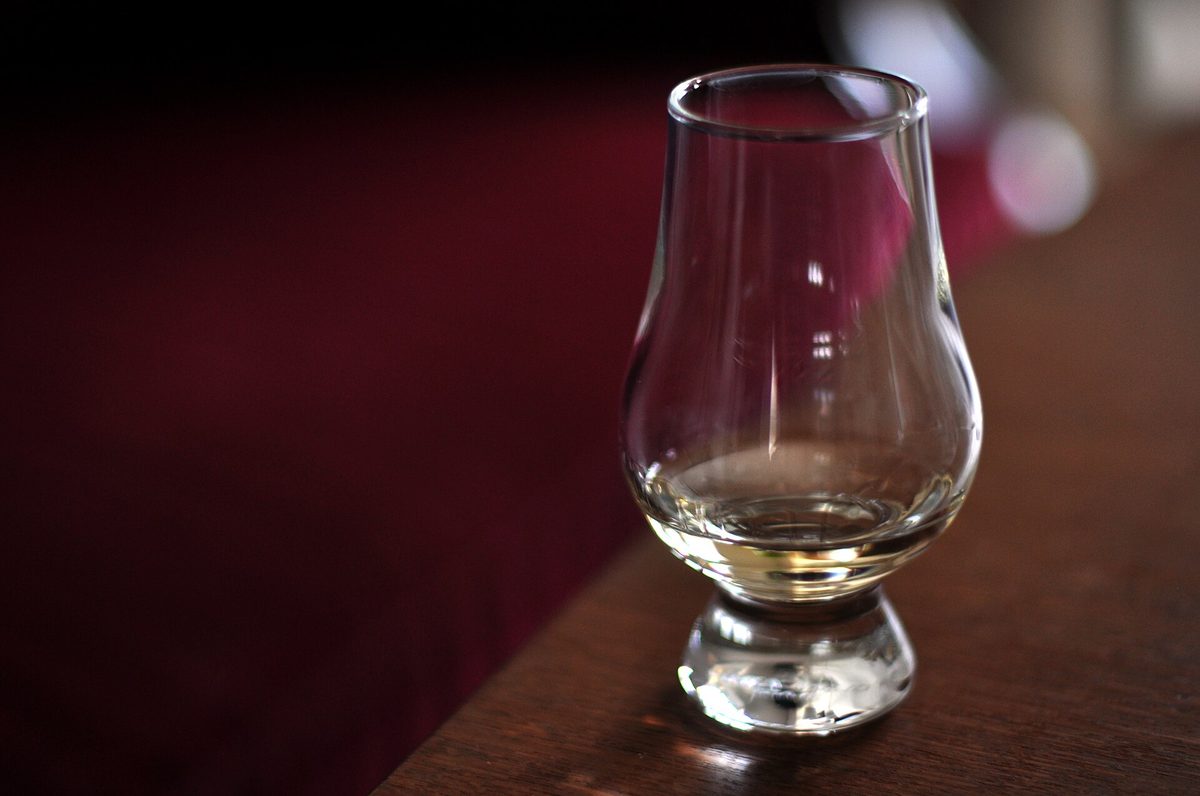 A dram of Scotch whisky in a Glencairn tasting glass