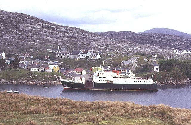 A Caledonian MacBrayne ferry at Tarbert on the Isle of Harris