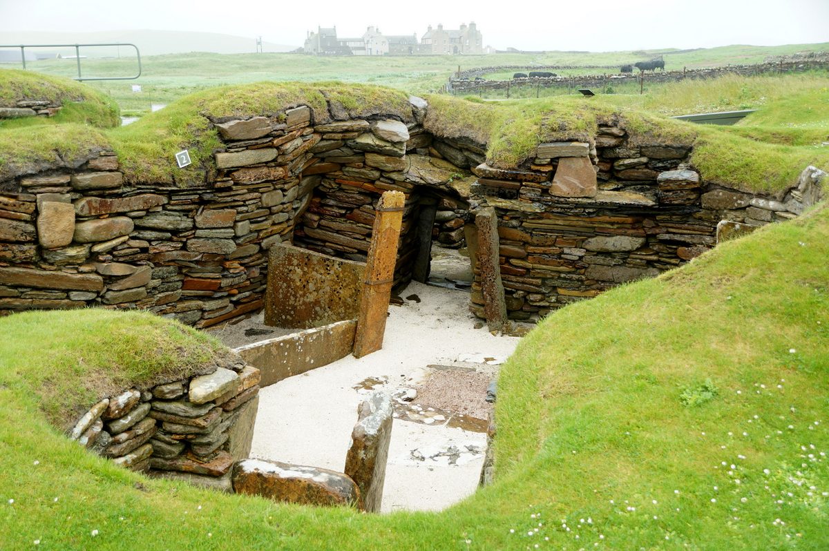 The Neolithic stone houses of Skara Brae on Orkney Mainland