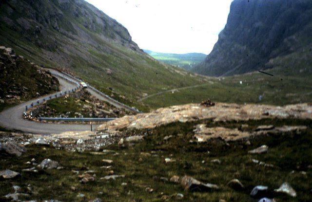 Hairpin bends on the Bealach na Ba, the steepest road ascent in Britain, on the way to Applecross
