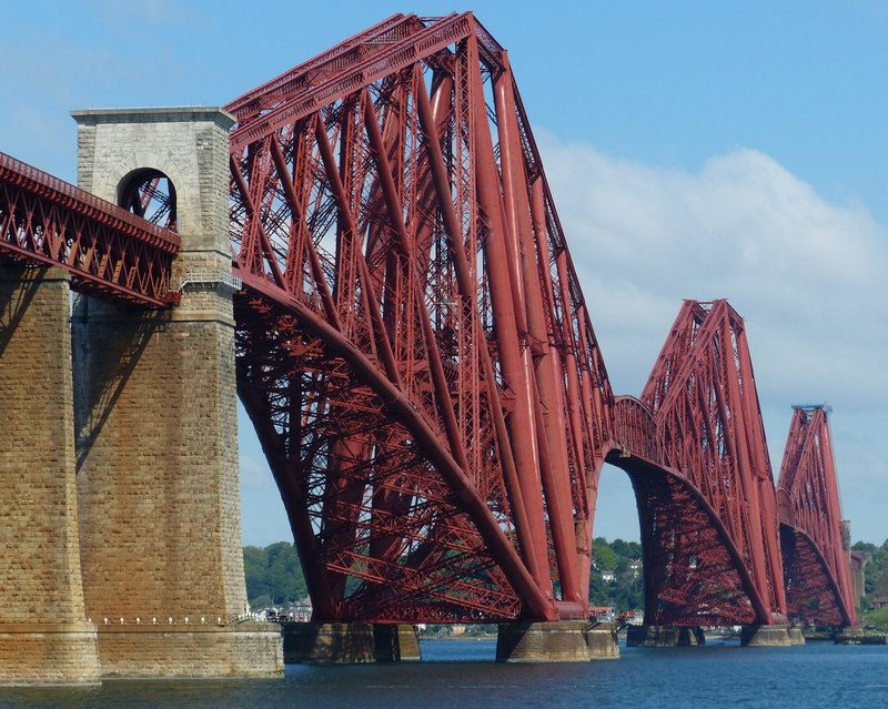 The cantilever Forth Bridge crossing the Firth of Forth at South Queensferry