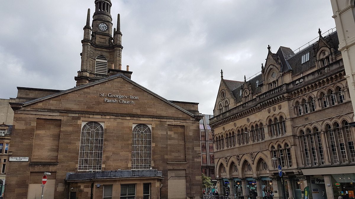 St George’s Tron Church on Buchanan Street in central Glasgow, an alternative base for three days in Scotland