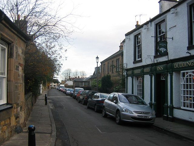 Duddingston village and the Sheep Heid Inn at the south-east corner of Holyrood Park, Edinburgh