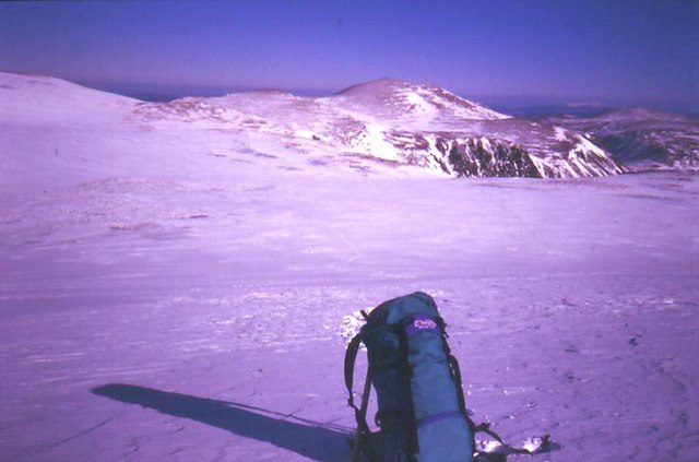 The snow-covered Cairngorm plateau, arctic terrain a short walk from the top station