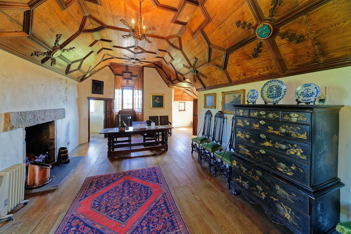 A panelled room inside Craigievar Castle in Aberdeenshire