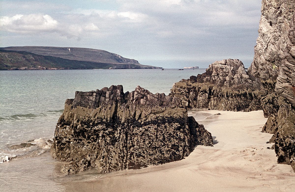 Balnakeil Beach at Durness on Scotland's north coast with dunes behind
