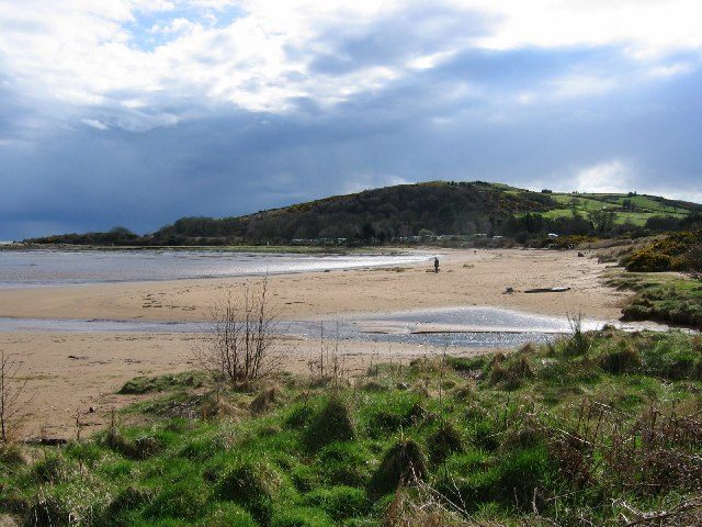 Sandyhills Bay on the Solway Firth in Dumfries and Galloway at low tide