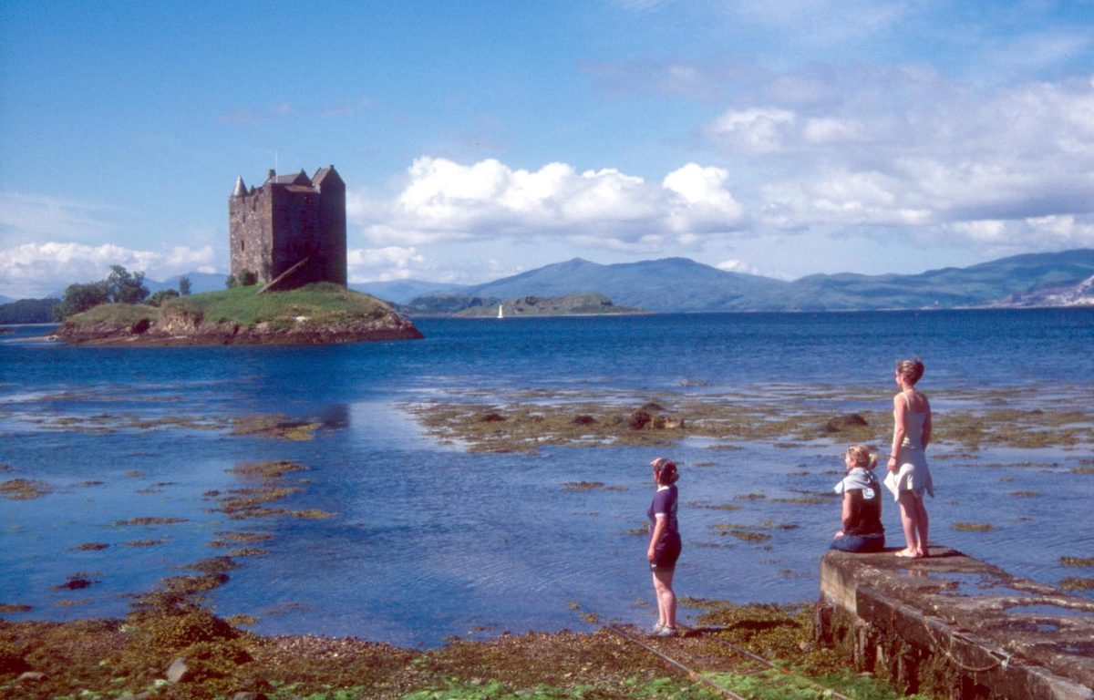 Castle Stalker seen across Loch Laich from the A828 in Appin