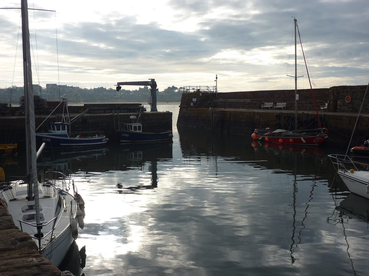 Fishing boats and yachts in North Berwick harbour on the East Lothian coast