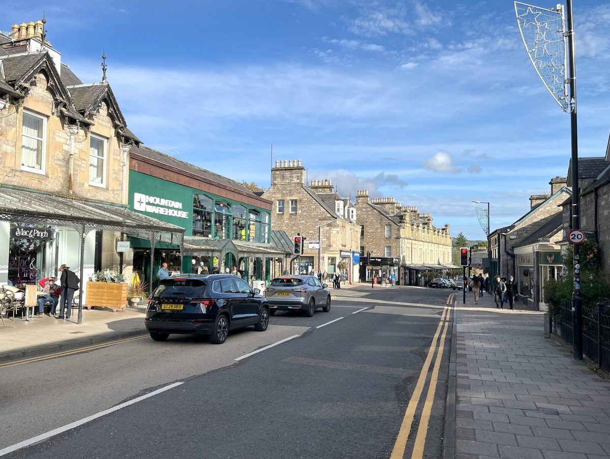 Atholl Road in Pitlochry, the standard first proper stop on the A9 north from Edinburgh