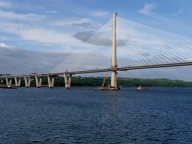 The Queensferry Crossing over the Firth of Forth, where the drive north out of Edinburgh begins