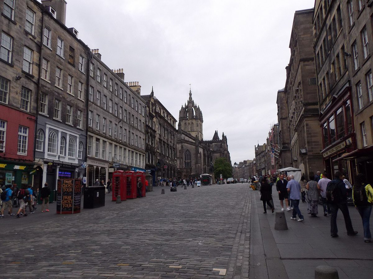 Cobbled setts on the Royal Mile in Edinburgh, hard going with a pushchair