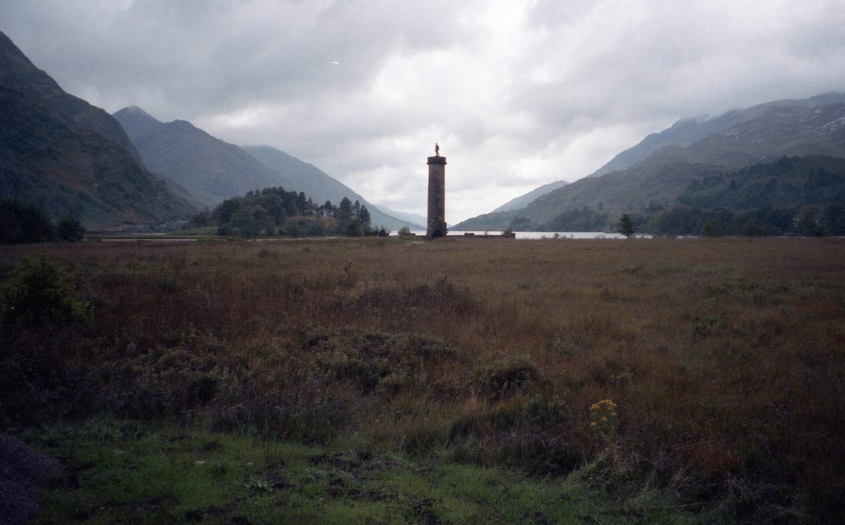 The Glenfinnan Monument at the head of Loch Shiel on the Road to the Isles