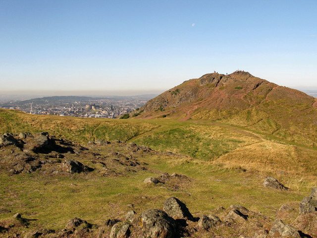 The rocky summit of Arthur's Seat above Edinburgh, a free hike straight from the city centre