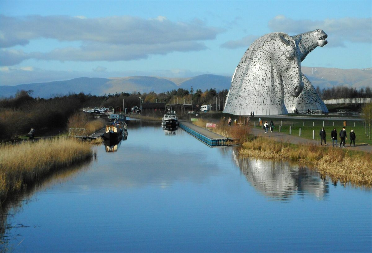 The Kelpies horse-head sculptures at The Helix in Falkirk, free to visit