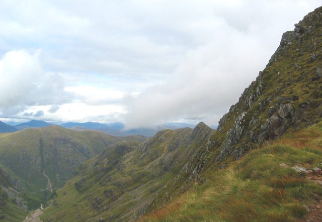 High ground on the Beinn Fhada ridge above Coire Gabhail, the Hidden Valley of Glencoe