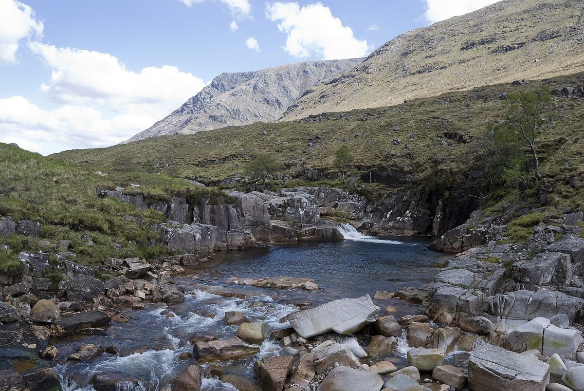 Glen Etive in the Scottish Highlands, a Harry Potter filming location from Deathly Hallows