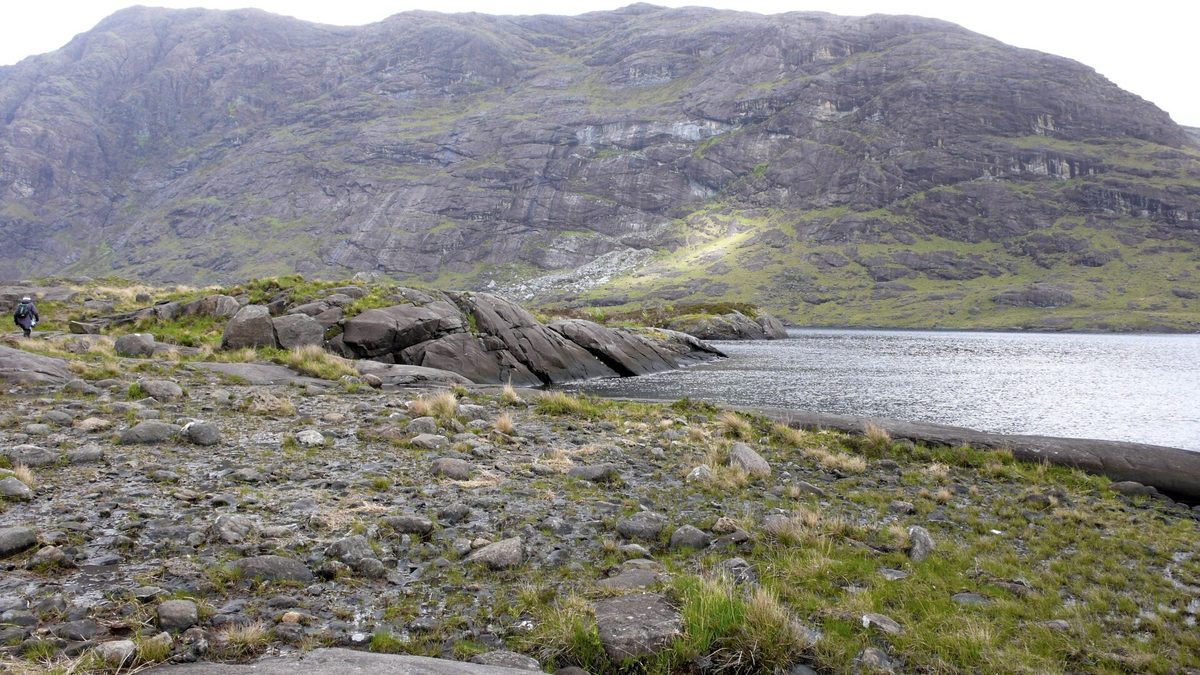 The shore of Loch Coruisk under the Cuillin, reached by boat from Elgol on the Isle of Skye