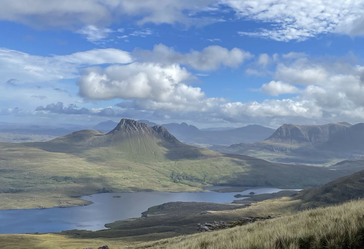 Stac Pollaidh seen across Loch Lurgainn in the Coigach hills of Assynt