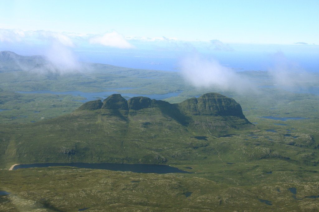 Suilven and the lochan-strewn moorland of Assynt, wild camping country on the NC500