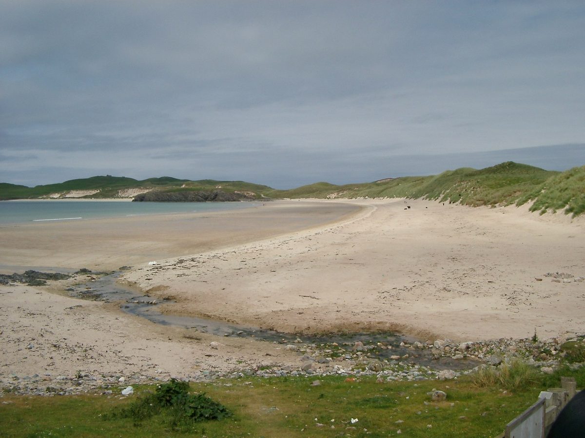 Balnakeil Bay and its dunes at Durness, a short drive from the Sango Sands NC500 campsite