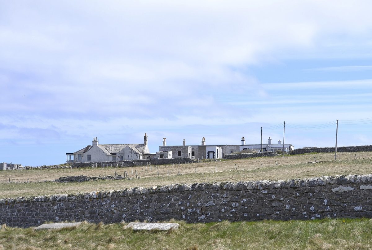 Exposed ground and drystone walls on Dunnet Head in Caithness, near Dunnet Bay campsite