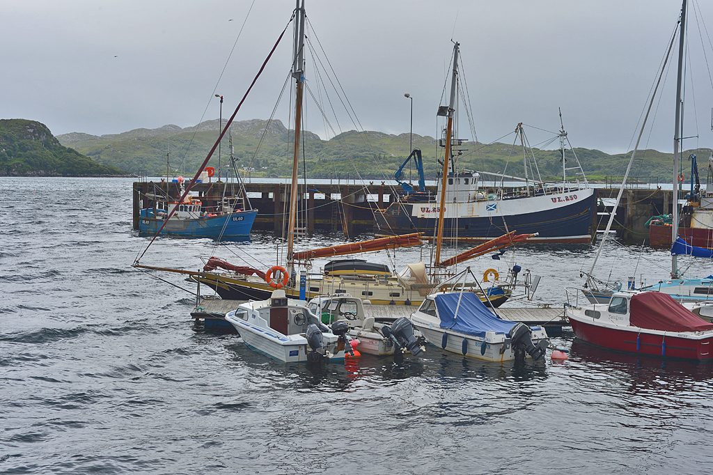 Charlestown harbour at Gairloch, a fallback base when Torridon and Applecross are full