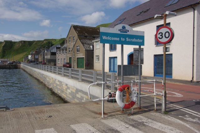 Scrabster harbour beside Thurso, where the Orkney car ferry sails from