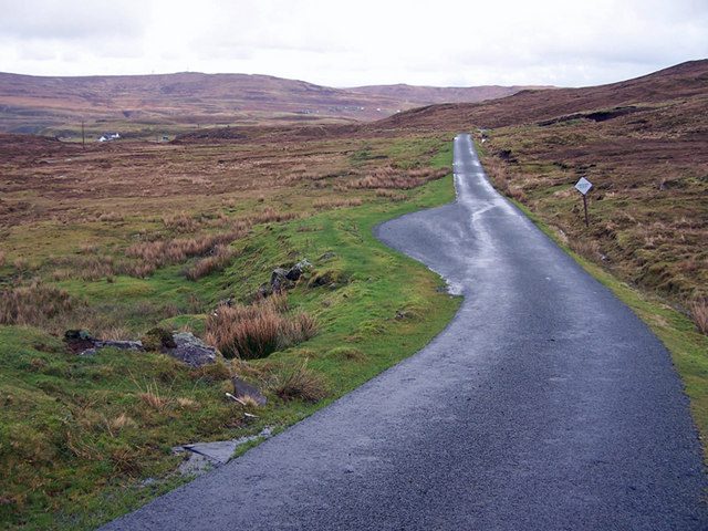 The single-track road running from Glendale out towards Waterstein and Neist Point