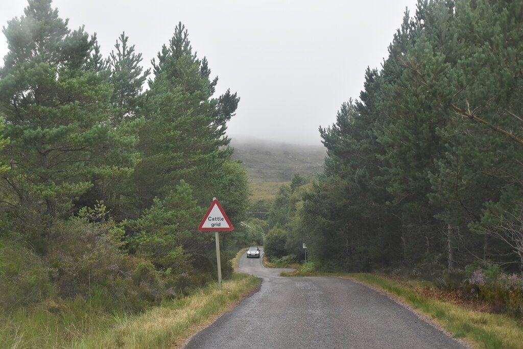 The single-track Applecross coast road in low cloud, one of the slowest stretches of the NC500