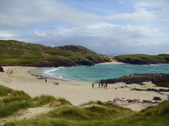 Clachtoll beach on the B869 coast road in Assynt