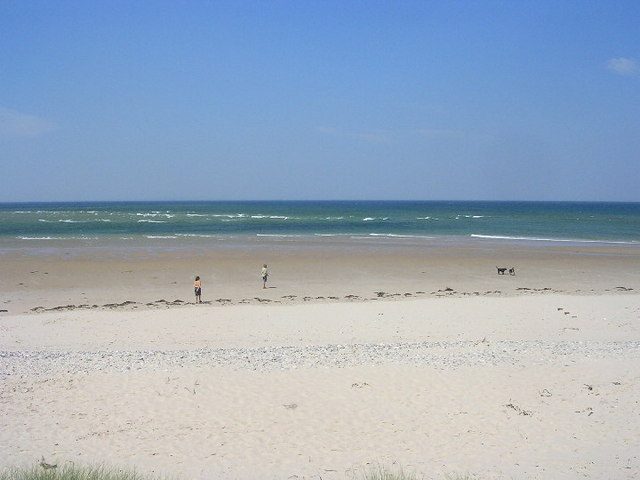 The beach at Findhorn on the Moray Firth, a north-facing shoreline in one of Scotland's driest corners