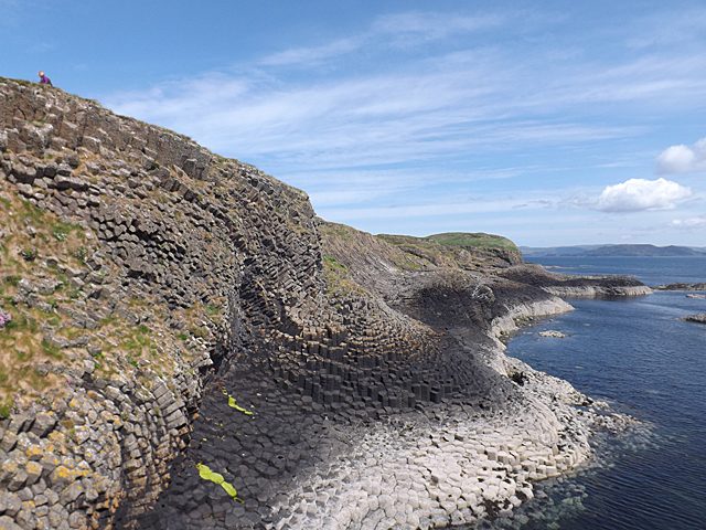 The hexagonal basalt columns of Staffa, home of Fingal's Cave