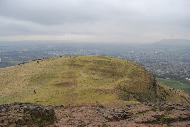 The view west over Edinburgh from near the summit of Arthur's Seat