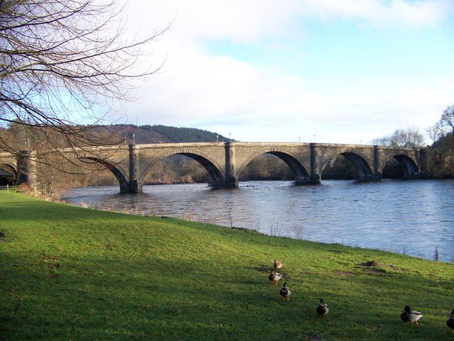 Telford's bridge over the River Tay at Dunkeld in Highland Perthshire