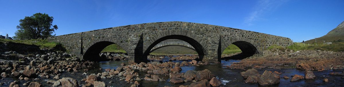 Sligachan old bridge below the Cuillin, fifteen minutes south of Portree on the A87