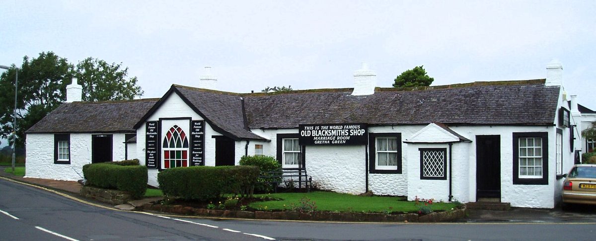 The Famous Blacksmiths Shop at Gretna Green, Scotland's traditional elopement village