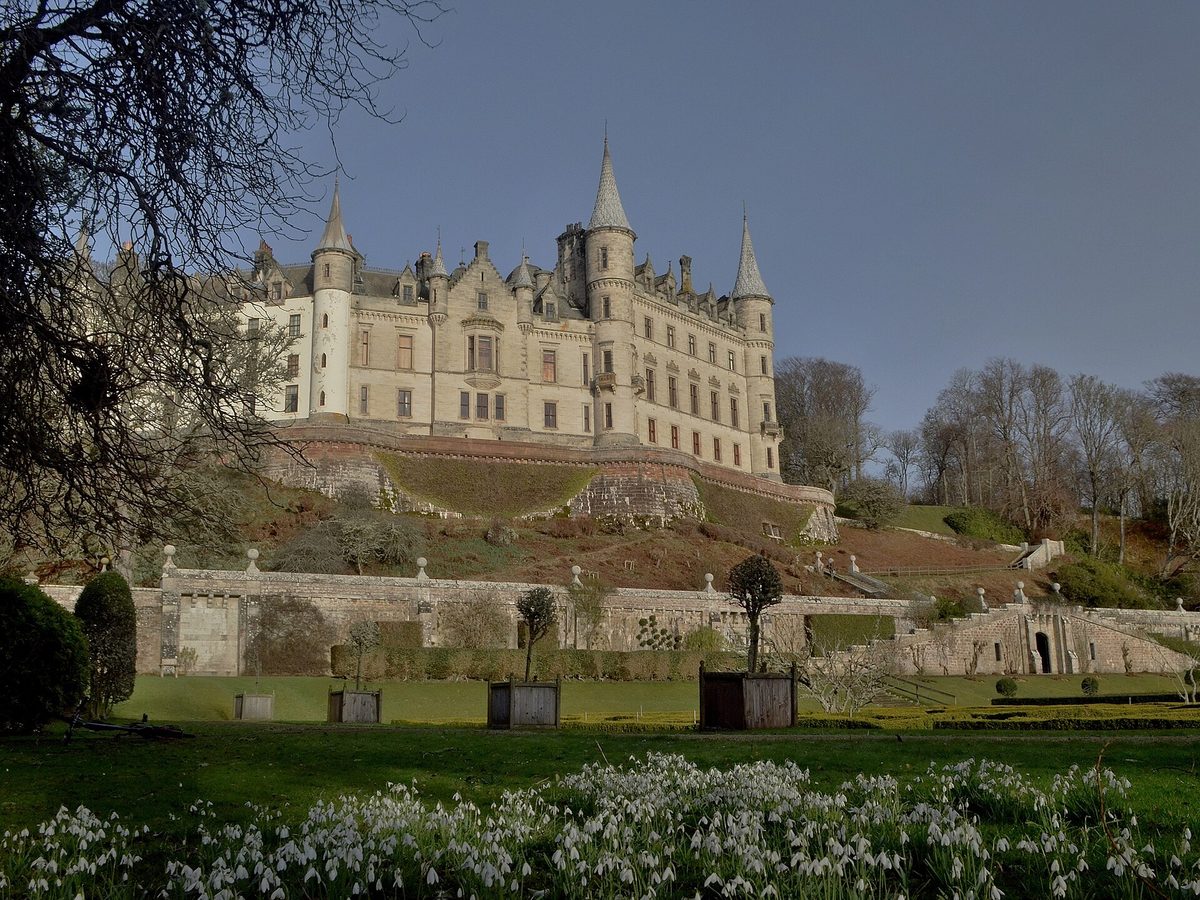 Dunrobin Castle in Sutherland, served by its own request stop on the Far North Line