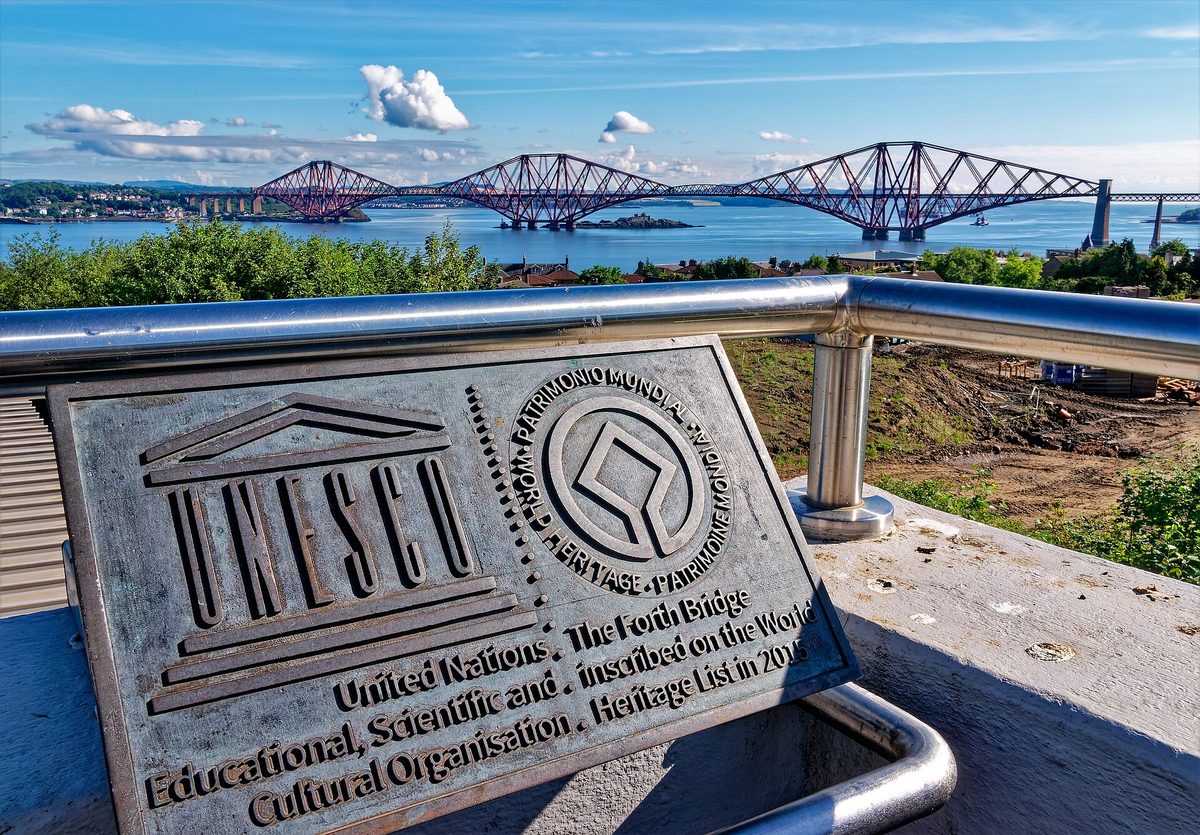 The Forth Bridge carrying the Fife Circle railway across the Firth of Forth