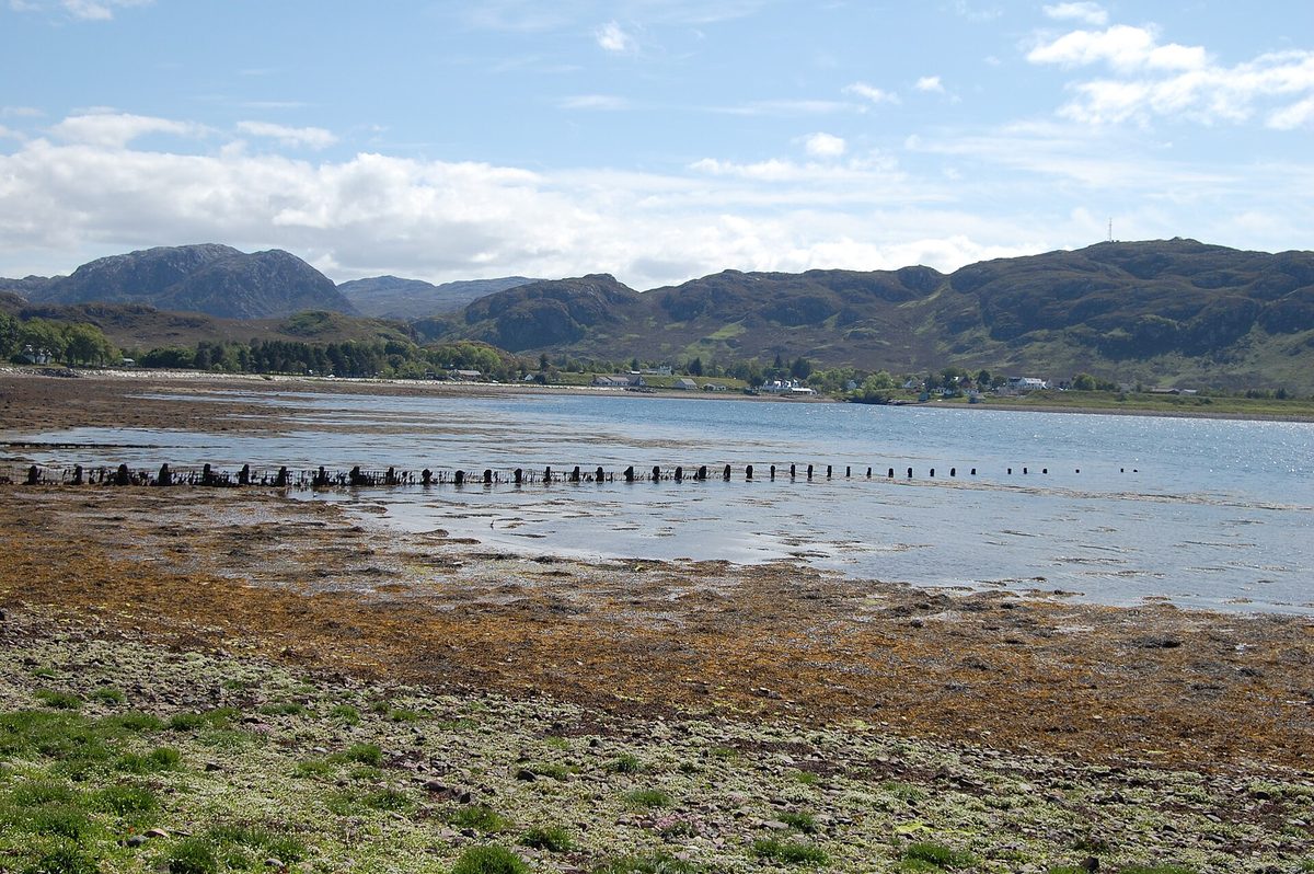 Looking across Loch Ewe to Poolewe from Inverewe in Wester Ross